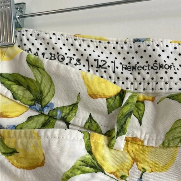 Talbots Yellow and White Bermuda Shorts Vibrant Lemon Print - Picture 3 of 3